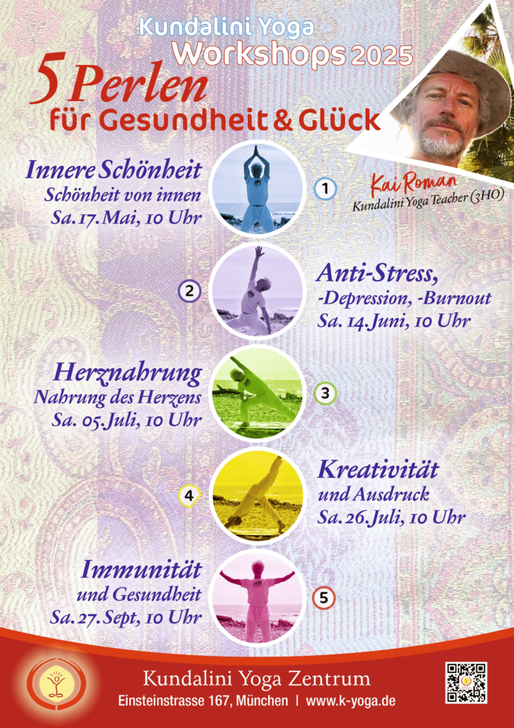 Kundalini Kriya Yoga – Workshop-Reihe 2025 "5 Perlen für Glück und Gesundheit"