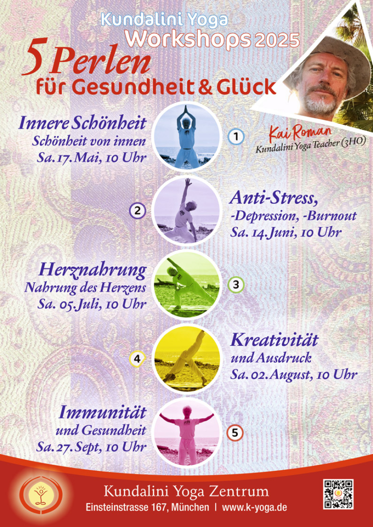 Kundalini Kriya-Yoga – Workshop-Reihe 2025 "5 Perlen für Glück und Gesundheit"